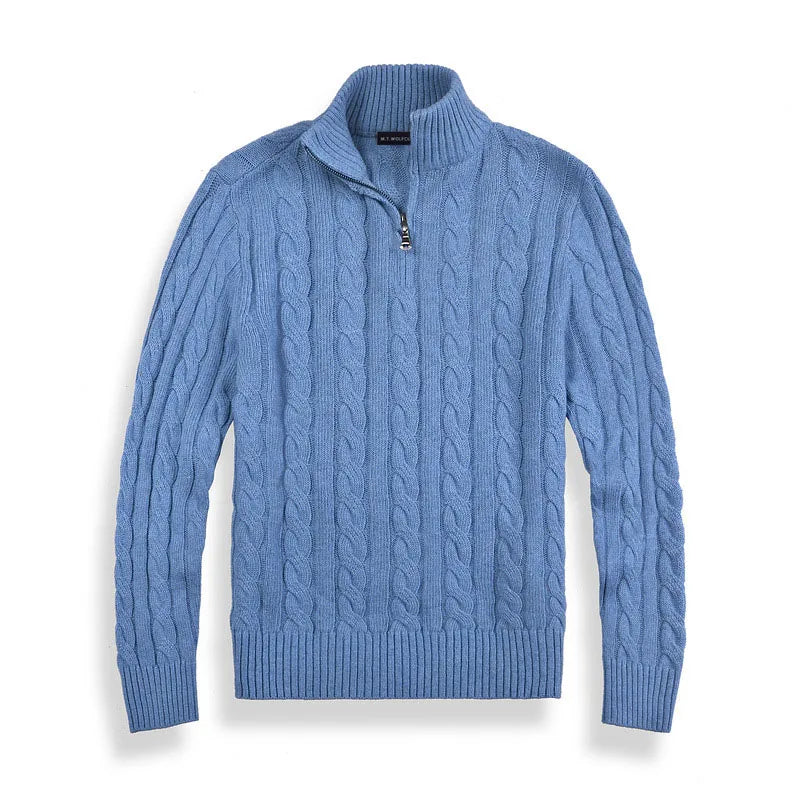 Herrenpullover mit halbem Reißverschluss