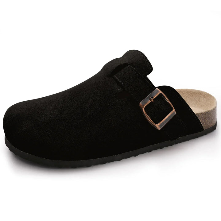 Sophia | Women's Suede Sandals with Cork Sole-Metro Lane Plaza