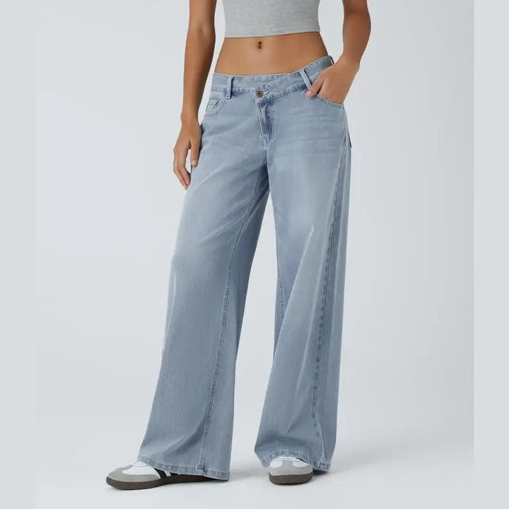 Serenity | Women's Baggy Wide-Leg Jeans-Metro Lane Plaza