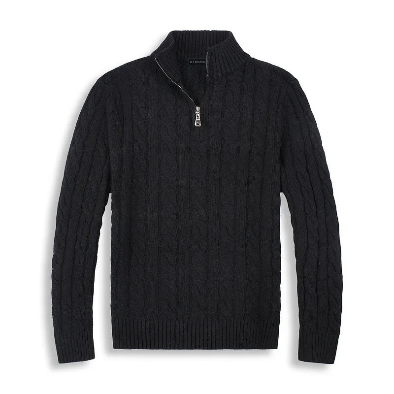 Herrenpullover mit halbem Reißverschluss