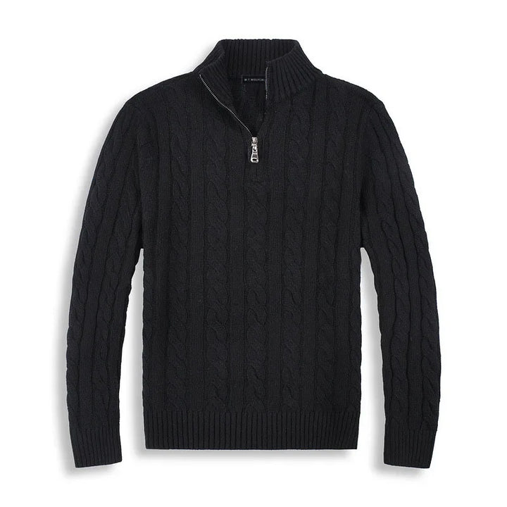 Herrenpullover mit halbem Reißverschluss