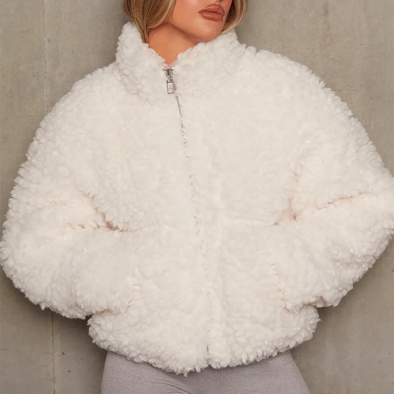 Women's Cozy Sherpa Jacket-Metro Lane Plaza