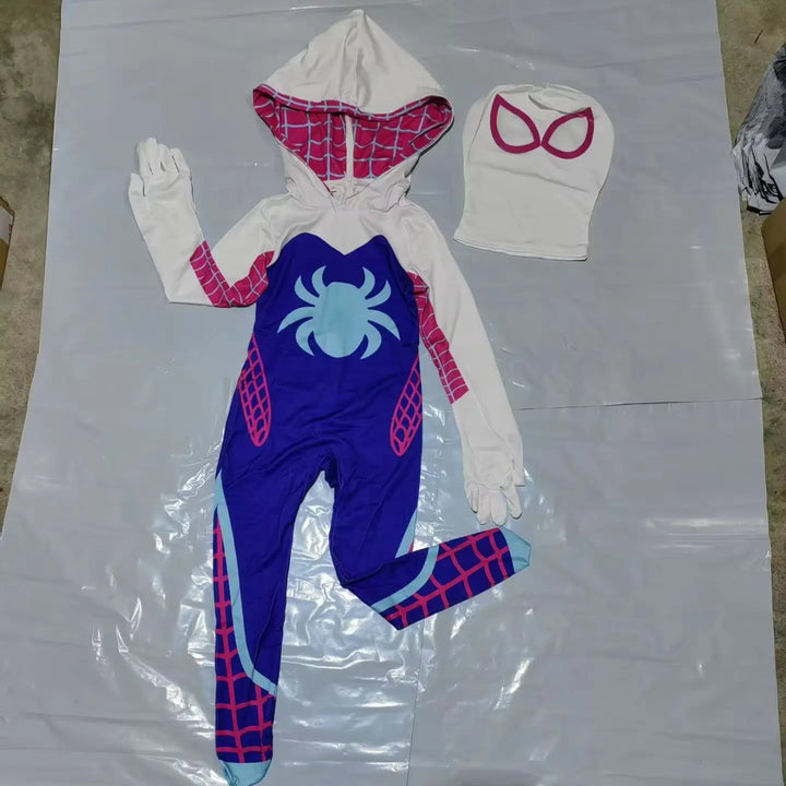 Disfraz de superhéroe de Halloween para niños, mono de cuerpo entero para niños y niñas