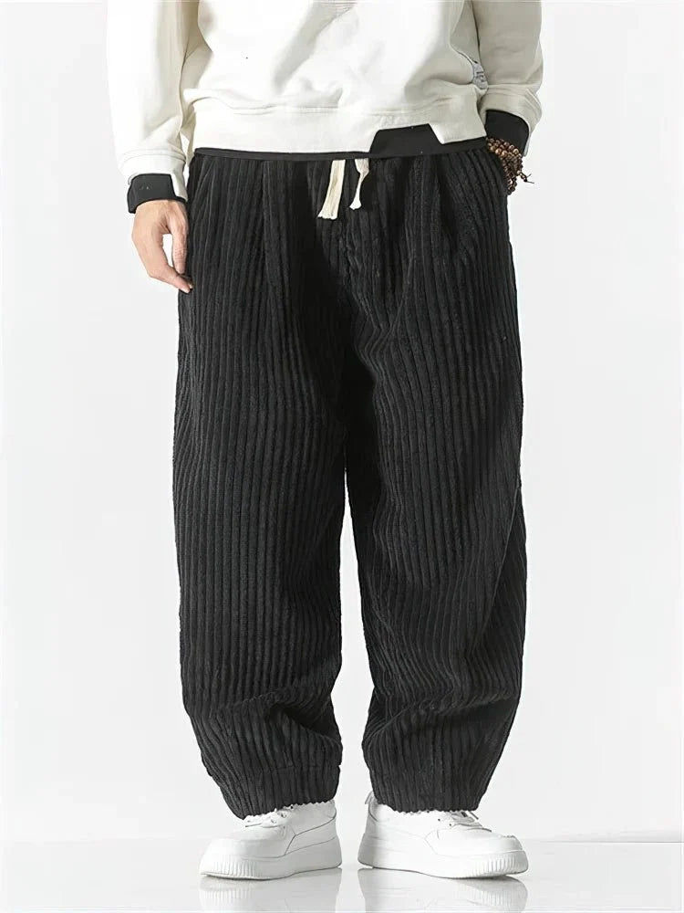 Pantalon en velours côtelé raffiné à coupe décontractée pour homme