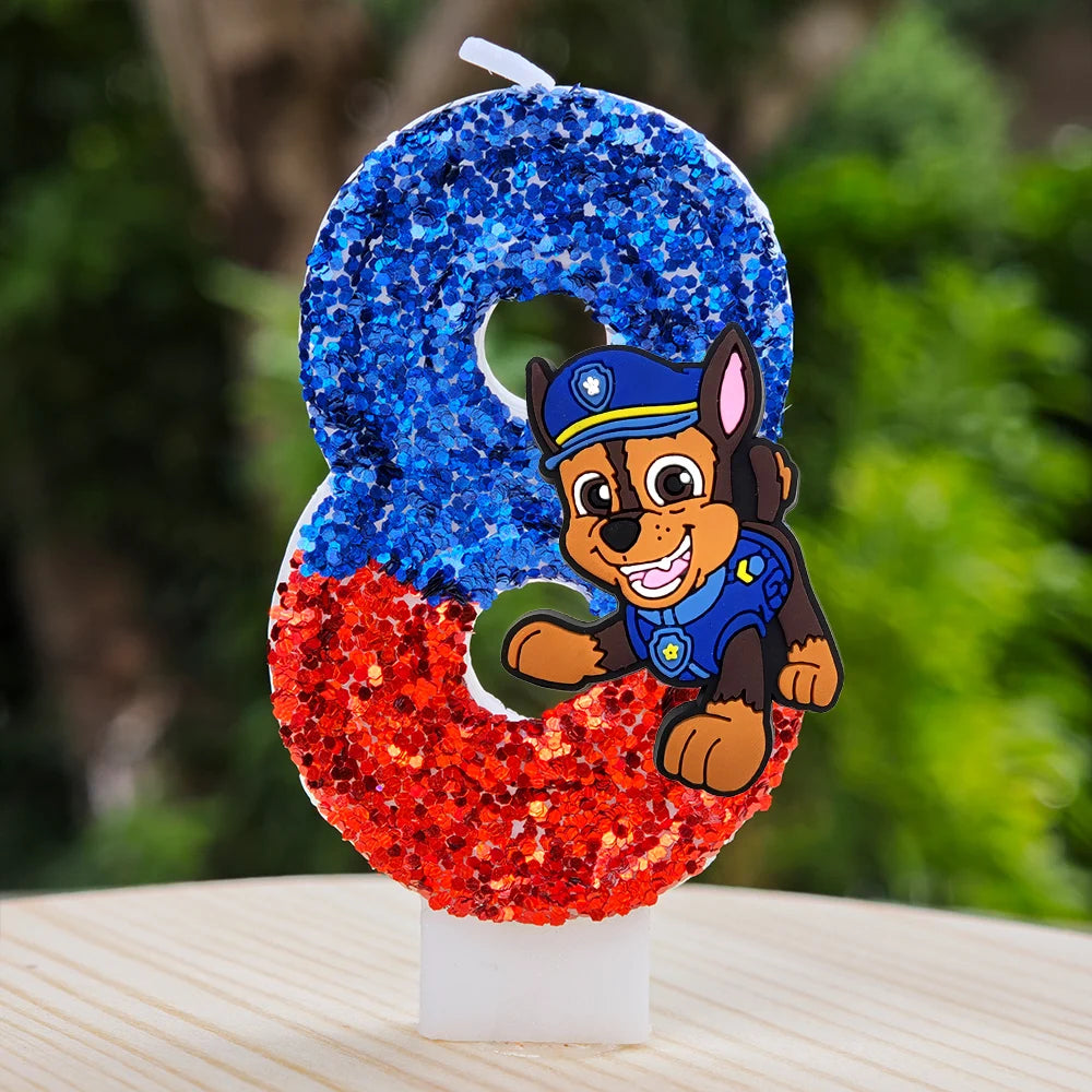 Vela con números del 0 al 9 para decorar tartas de cumpleaños de personajes de dibujos animados