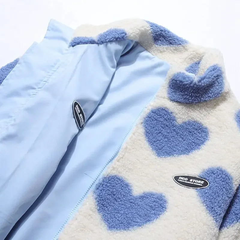 Giacca reversibile con cuore e dal comfort avvolgente da donna