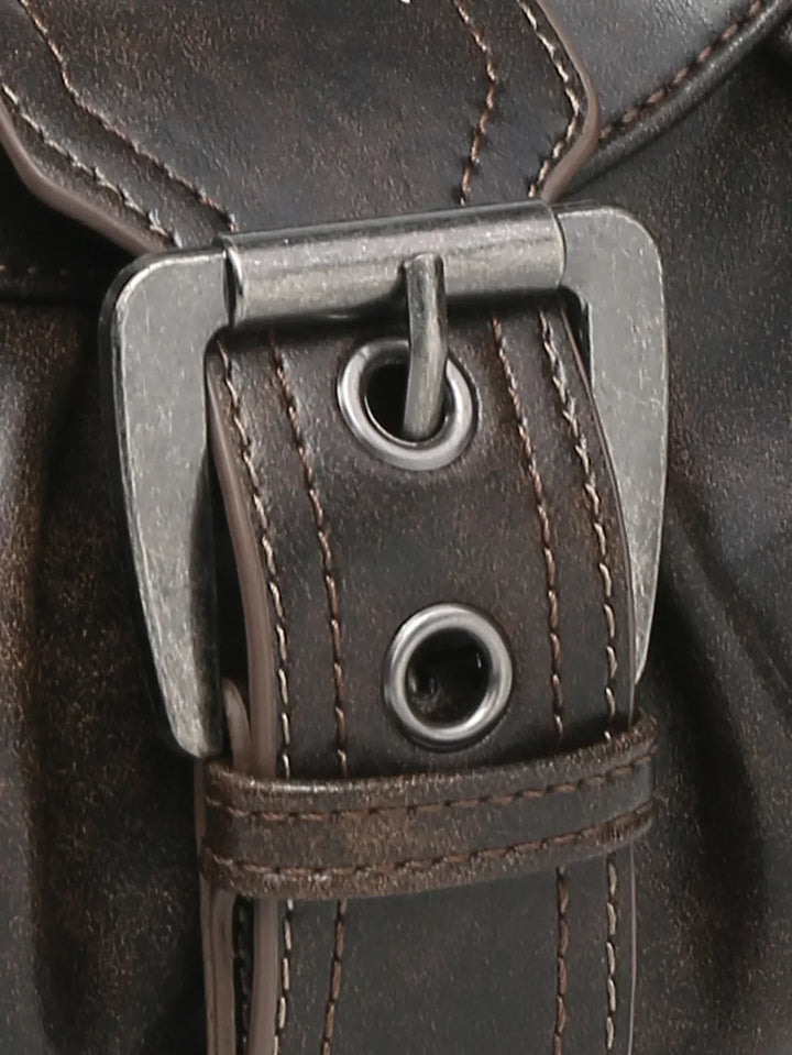 Women's Vintage Saddle Bag – Y2K Studded Shoulder Bag-Metro Lane Plaza