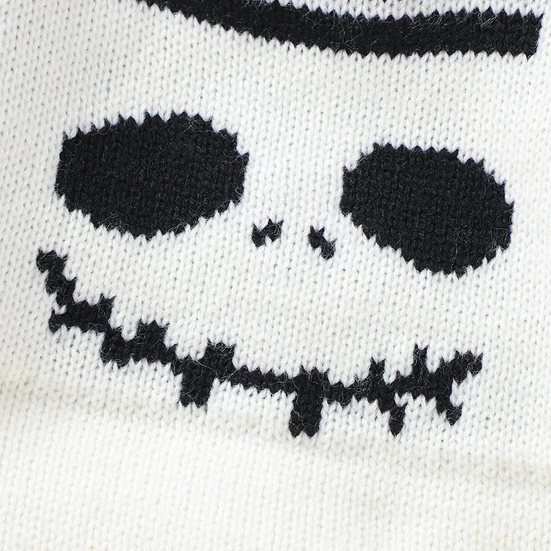 Kids Halloween Skeleton Long Sleeve Knitted Baby Bodysuit