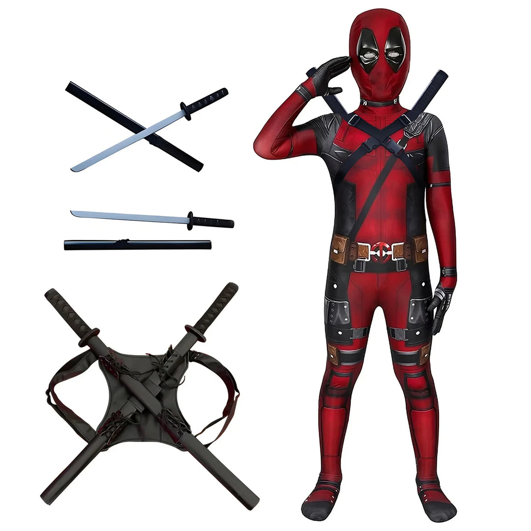 Deadpool-kostume i høj kvalitet til børn til halloween og cosplay
