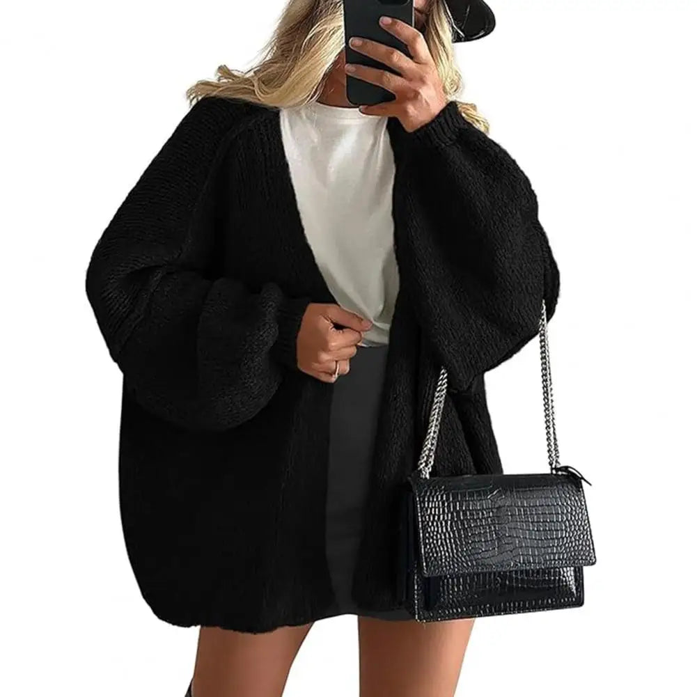Casaco oversized de malha para mulher