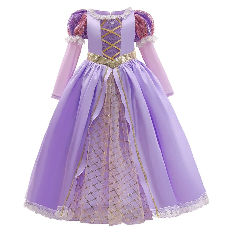 Robe de bal à manches bouffantes pour femmes avec appliqué, longueur mi-mollet