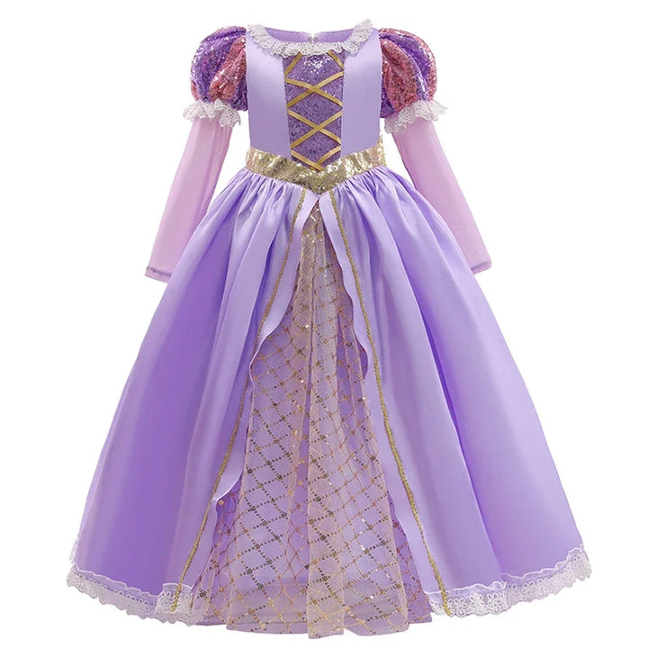 Robe de bal à manches bouffantes pour femmes avec appliqué, longueur mi-mollet