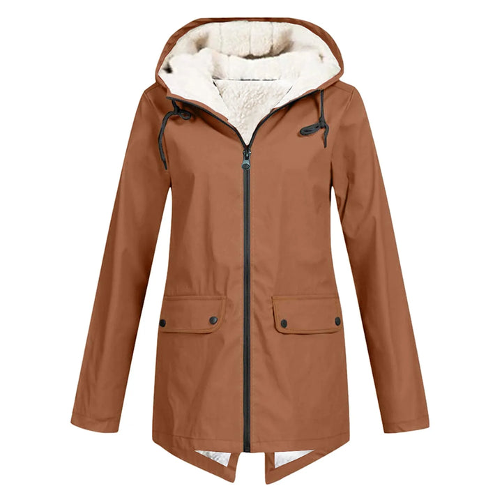 Women's Waterproof Trench Coat with Hood-Metro Lane Plaza