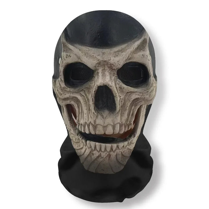 Máscara 3D de Ghost Face para o Halloween, acessório de fantasia com malha elástica e cobertura integral da cabeça em forma de caveira