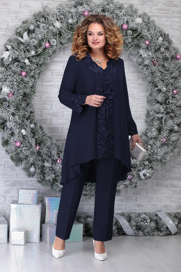 Marlene | Women's Plus Size Embroidered 3-Piece Outfit-Metro Lane Plaza