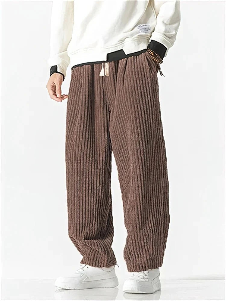 Pantalon en velours côtelé raffiné à coupe décontractée pour homme