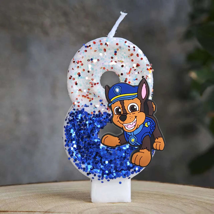 Vela con números del 0 al 9 para decorar tartas de cumpleaños de personajes de dibujos animados
