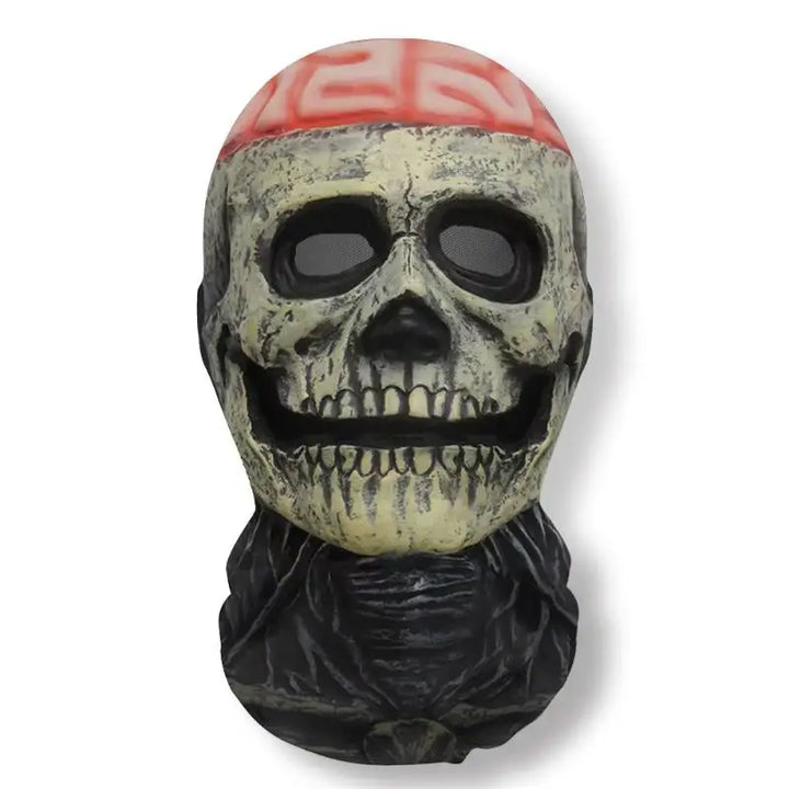 Máscara 3D de Ghost Face para o Halloween, acessório de fantasia com malha elástica e cobertura integral da cabeça em forma de caveira