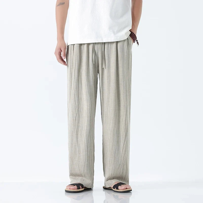 Men's Linen Pants - Lightweight & Stylish Summer Trousers-Metro Lane Plaza