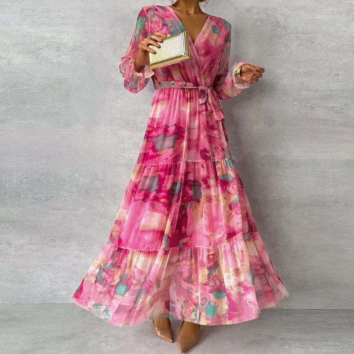 Valentina | Elegant Floral Handmade Women's Dress-Metro Lane Plaza