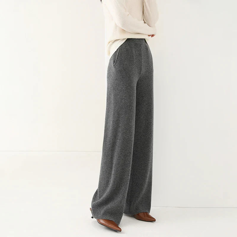Luxe Merino Pants | Women's High Waist Merino Wool Trousers-Metro Lane Plaza