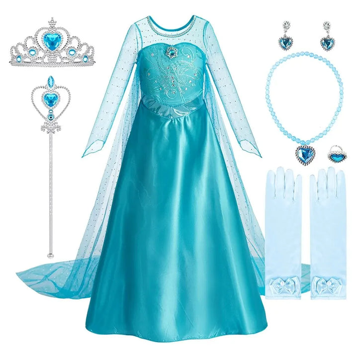 Halloween-Prinzessinnenkleid für Mädchen mit langem Umhang