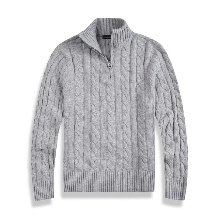 Herrenpullover mit halbem Reißverschluss