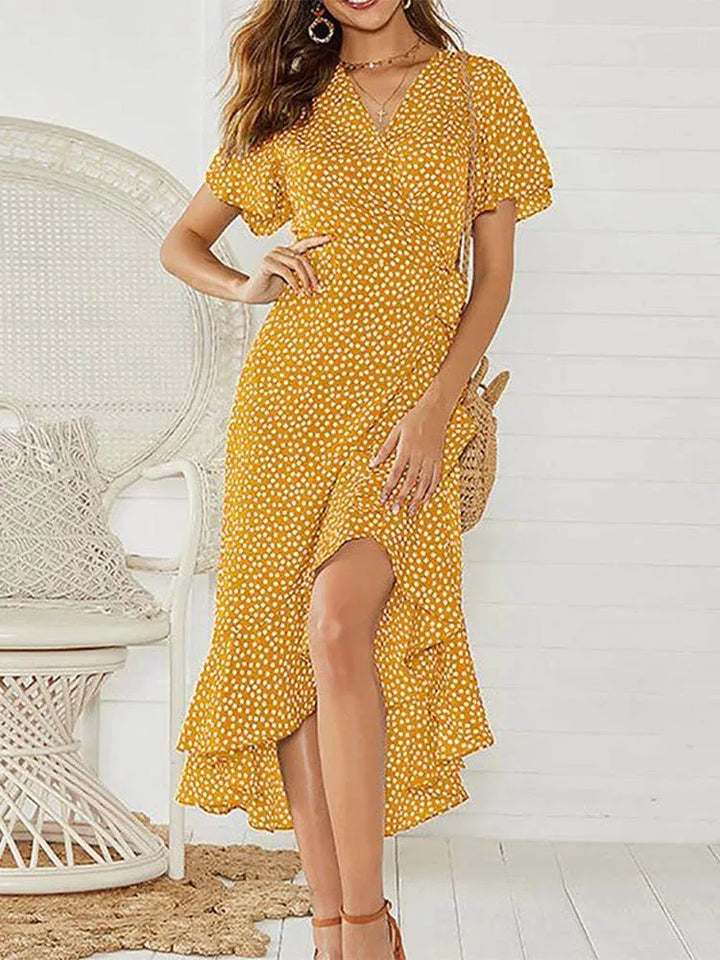 Ella | Women's Polka Dot Maxi Dress-Metro Lane Plaza