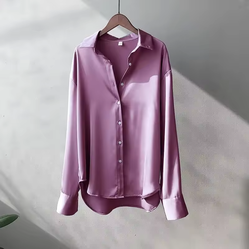 Women's Elegant Silk Blouse - Luxurious Comfort and Style-Metro Lane Plaza