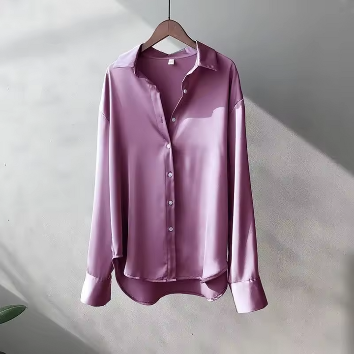Women's Elegant Silk Blouse - Luxurious Comfort and Style-Metro Lane Plaza