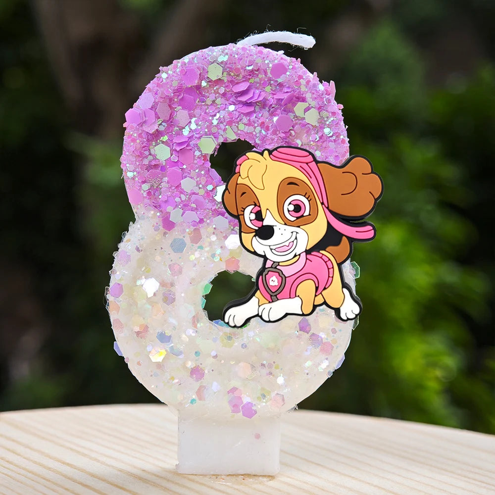Vela con números del 0 al 9 para decorar tartas de cumpleaños de personajes de dibujos animados