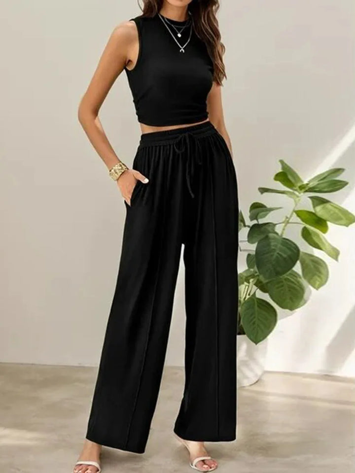 Lena | Women's Summer Two-Piece Pant Set-Metro Lane Plaza