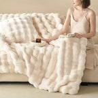 Reversible Faux Fur Throw Blanket-Metro Lane Plaza