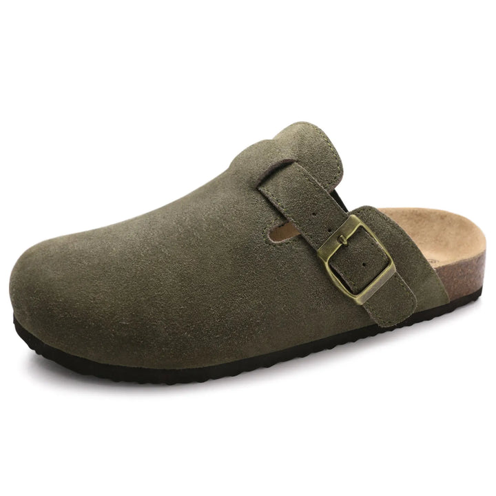 Sophia | Women's Suede Sandals with Cork Sole-Metro Lane Plaza