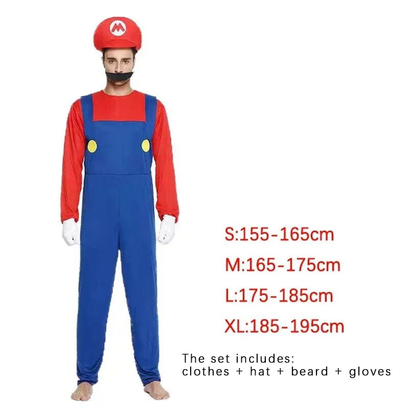 Super Mario Luigi Brothers Cosplay Costume Set for Halloween