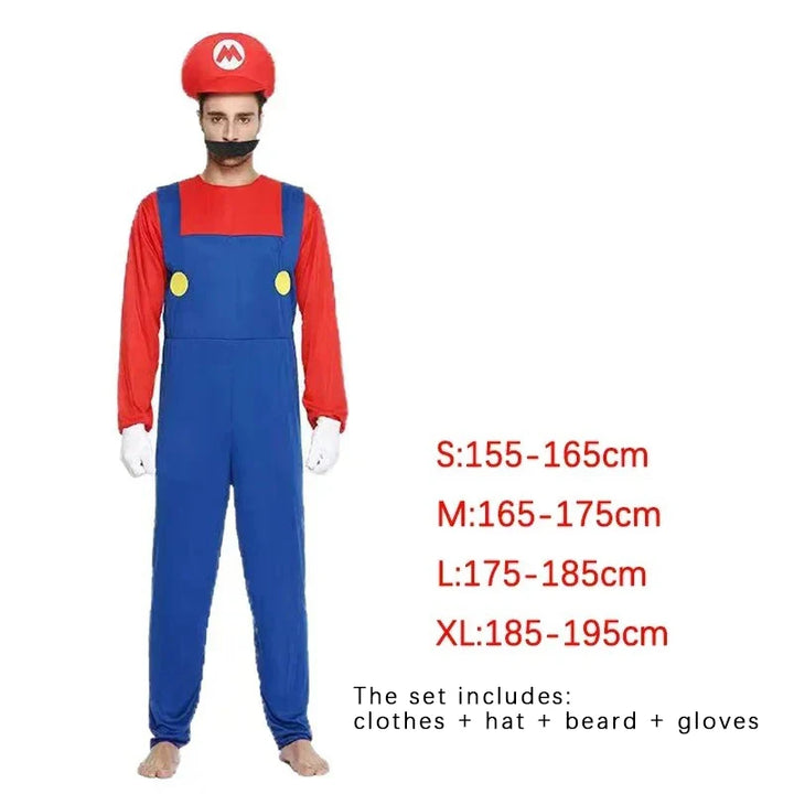 Super Mario Luigi Brothers Cosplay Costume Set for Halloween