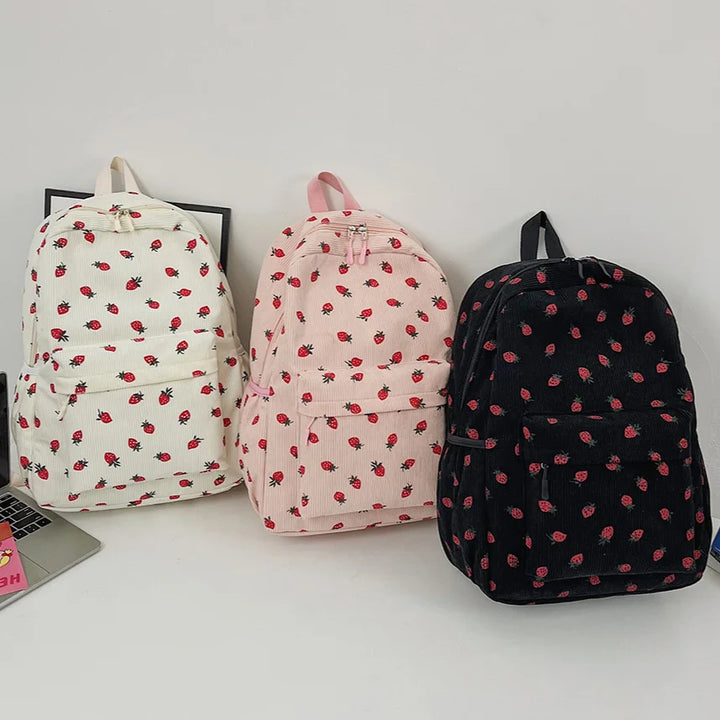 Tyra | Women's Backpack with Strawberry Design-Metro Lane Plaza