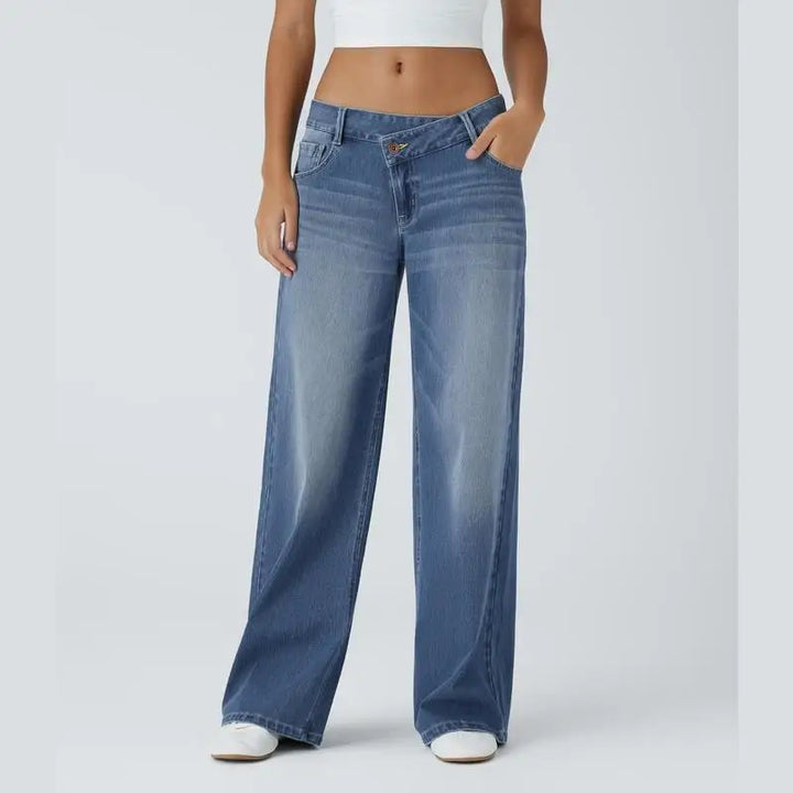 Serenity | Women's Baggy Wide-Leg Jeans-Metro Lane Plaza