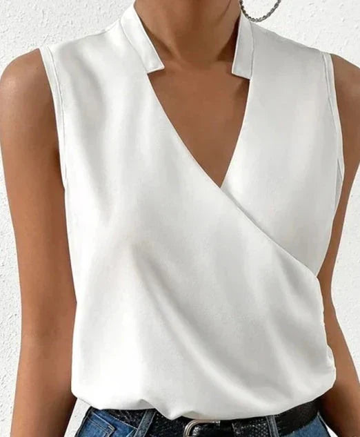 Mia | Women's Elegant Sleeveless Blouse-Metro Lane Plaza