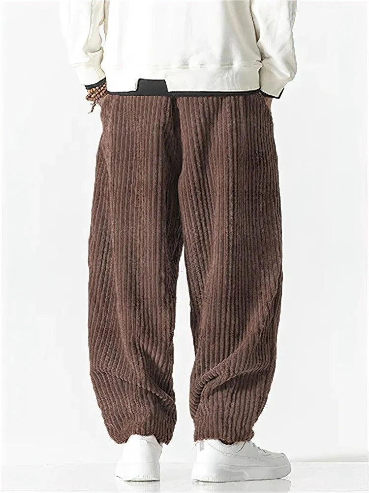 Pantalon en velours côtelé raffiné à coupe décontractée pour homme