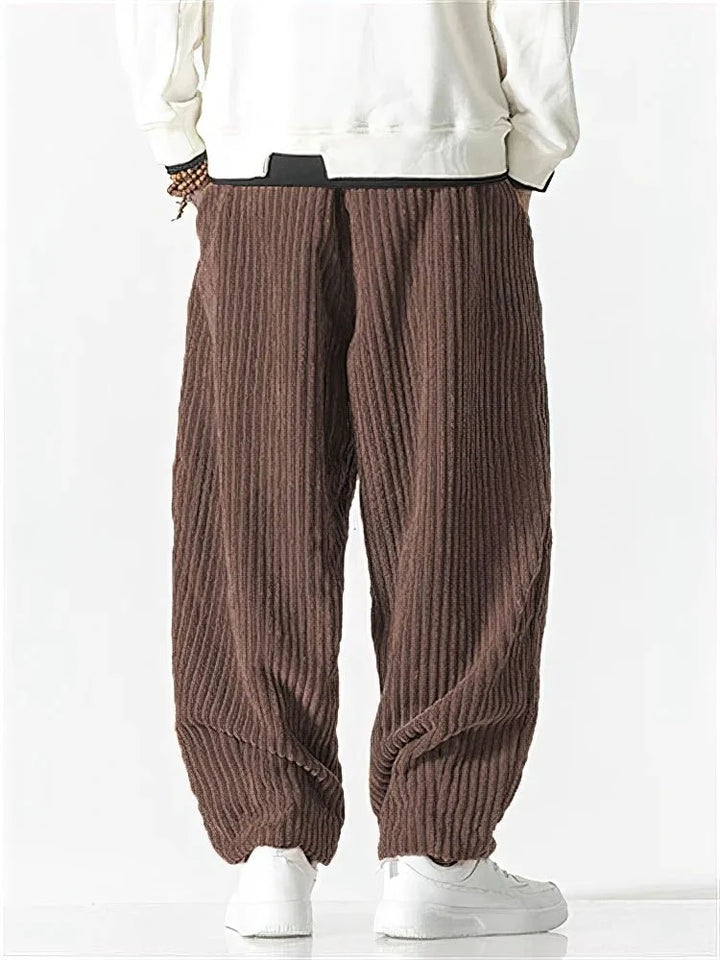 Pantalon en velours côtelé raffiné à coupe décontractée pour homme