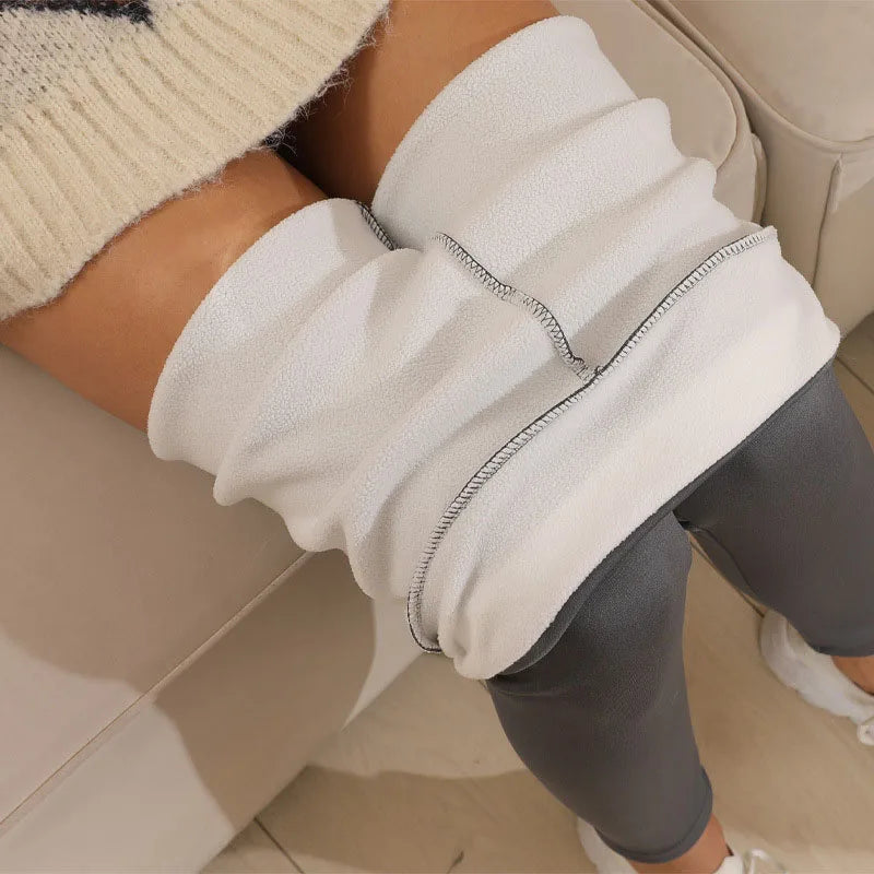 Women's High Waist Thermal Fleece Leggings for Winter Comfort
