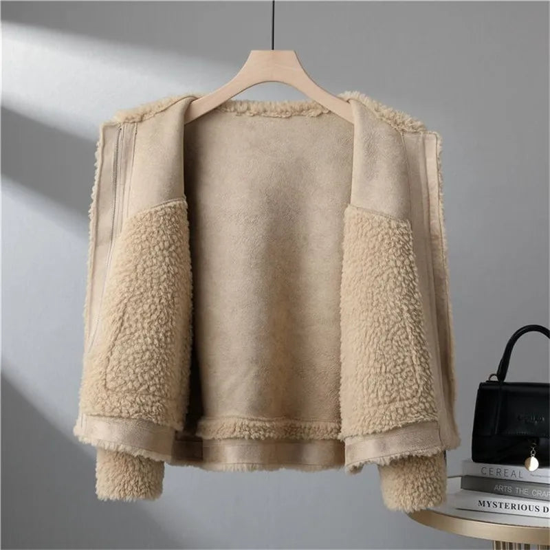 Women's Cozy Sherpa Jacket-Metro Lane Plaza