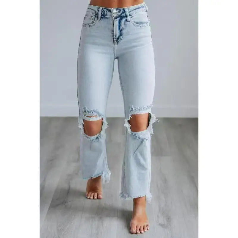 Hannah | Women's Ripped Skinny Jeans-Metro Lane Plaza