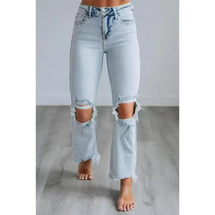 Hannah | Women's Ripped Skinny Jeans-Metro Lane Plaza