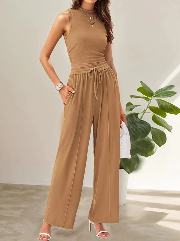 Lena | Women's Summer Two-Piece Pant Set-Metro Lane Plaza