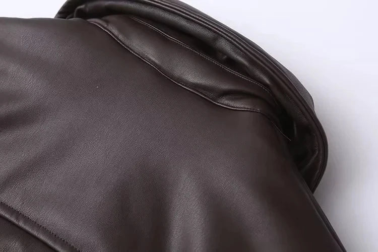 Bonita | Women's Oversized Vegan Leather Jacket-Metro Lane Plaza