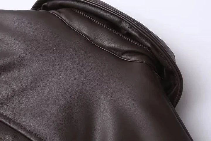 Bonita | Women's Oversized Vegan Leather Jacket-Metro Lane Plaza