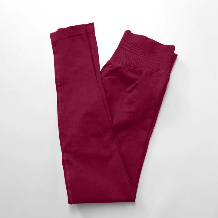 Leggings de ioga sem costuras, com cós canelado baixo, para mulher