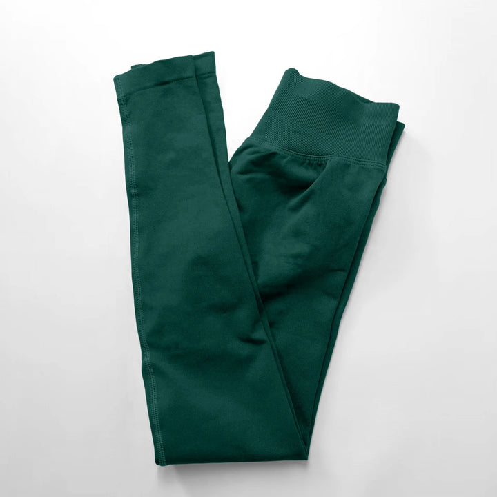 Leggings de ioga sem costuras, com cós canelado baixo, para mulher